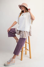 Load image into Gallery viewer, Easel Button Front Stretch Twill Pants Dusty Taro
