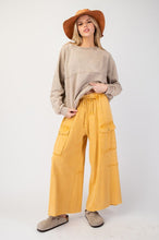 Load image into Gallery viewer, Easel Washed Wide Leg Terry Cargo Pant
