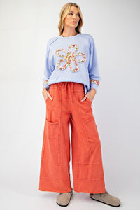 Easel Mineral Washed Terry Knit Pants