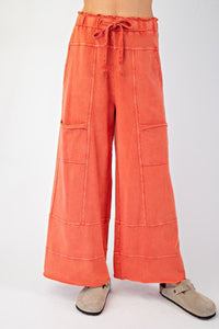 Easel Mineral Washed Terry Knit Pants