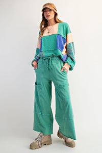 Easel Mineral Washed Terry Knit Pants