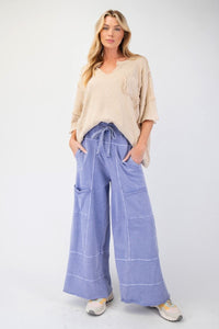 Easel Mineral Washed Terry Knit Pants