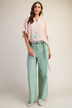 Load image into Gallery viewer, Easel Soft Stretch High Waisted Twill Pants Mint Sage
