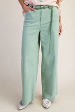 Load image into Gallery viewer, Easel Soft Stretch High Waisted Twill Pants Mint Sage

