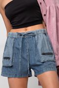 Load image into Gallery viewer, Easel 2 Tone Denim Shorts
