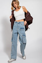 Load image into Gallery viewer, Easel Washed Denim Cargo Pants
