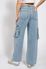 Load image into Gallery viewer, Easel Washed Denim Cargo Pants
