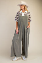 Load image into Gallery viewer, Easel Mineral Washed Cotton Span Jumpsuit.
