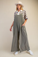 Load image into Gallery viewer, Easel Mineral Washed Cotton Span Jumpsuit.
