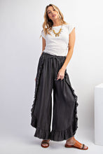 Load image into Gallery viewer, Easel Washed Ruffle Chambray Loose Fit Pants
