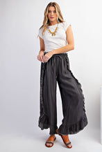 Load image into Gallery viewer, Easel Washed Ruffle Chambray Loose Fit Pants
