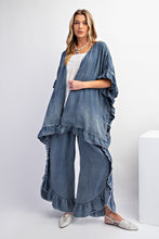 Load image into Gallery viewer, Easel Washed Ruffle Chambray Loose Fit Pants
