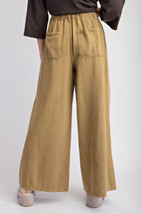 Easel Washed Twill Wide Leg Pants