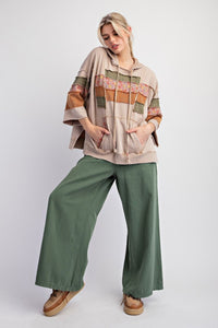 Easel Washed Twill Wide Leg Pants