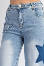 Load image into Gallery viewer, Easel Washed Star Patch Denim Pants
