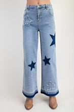 Load image into Gallery viewer, Easel Washed Star Patch Denim Pants
