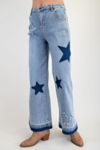 Load image into Gallery viewer, Easel Washed Star Patch Denim Pants
