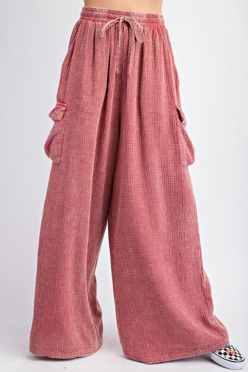 Easel Cotton Gauze Lounge Cargo Pants