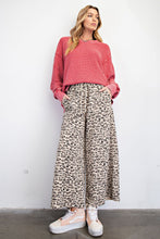 Load image into Gallery viewer, Easel Animal Print Mineral Washed Terry Knit Pants
