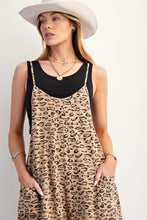 Load image into Gallery viewer, Easel Animal Printed Washed Terry Jumpsuit

