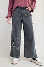 Load image into Gallery viewer, Easel Star Patch Detailing Washed Stretch Denim Pants

