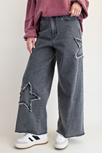 Load image into Gallery viewer, Easel Star Patch Detailing Washed Stretch Denim Pants
