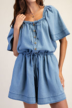 Load image into Gallery viewer, Easel Washed Denim Romper

