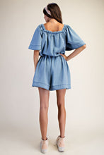 Load image into Gallery viewer, Easel Washed Denim Romper
