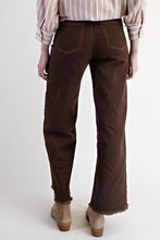 Load image into Gallery viewer, Easel Self Fray Bottom Washed Stretch Twill Pants
