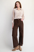 Load image into Gallery viewer, Easel Self Fray Bottom Washed Stretch Twill Pants

