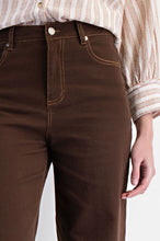 Load image into Gallery viewer, Easel Self Fray Bottom Washed Stretch Twill Pants
