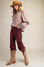 Load image into Gallery viewer, Easel Self Fray Bottom Washed Stretch Twill Pants
