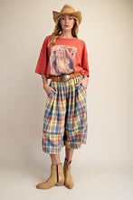 Load image into Gallery viewer, Easel Plaid Woven Wide Leg Capri Pants
