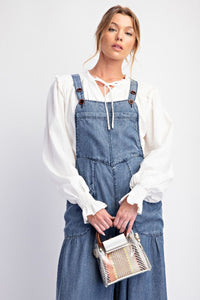 Easel Washed Chambray Denim Jumpsuit