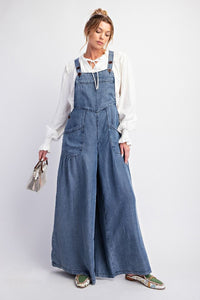 Easel Washed Chambray Denim Jumpsuit