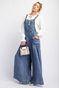 Easel Washed Chambray Denim Jumpsuit