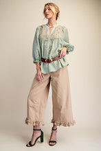 Load image into Gallery viewer, Easel Ruffle Bottom Washed Twill Pants
