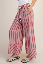 Load image into Gallery viewer, Easel Stripe Linen Washed Palazzo Pants
