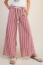 Load image into Gallery viewer, Easel Stripe Linen Washed Palazzo Pants
