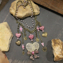 Load image into Gallery viewer, The Primitive Peddler Beating Heart Charm'd Necklace
