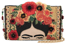 Load image into Gallery viewer, Mary Frances Icon Frida Kahlo with Flower Headpiece Crossbody Handbag
