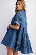 Load image into Gallery viewer, Easel Be Mine Denim Mini Shirt Dress
