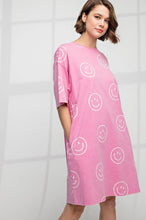 Load image into Gallery viewer, Easel Washed Terry Smiley Face Dress
