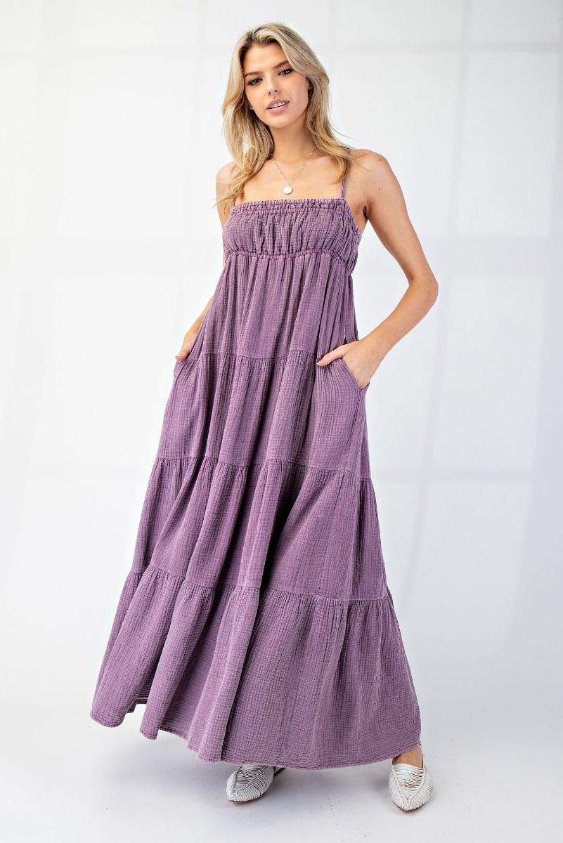 Easel Mineral Washed Cotton Gauze Maxi Dress – The Colony Shop