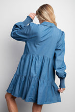Load image into Gallery viewer, Easel Long Sleeve Washed Denim Dress
