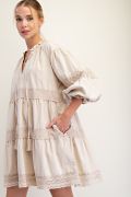 Load image into Gallery viewer, Easel Mineral Washed Cotton Tiered Dress
