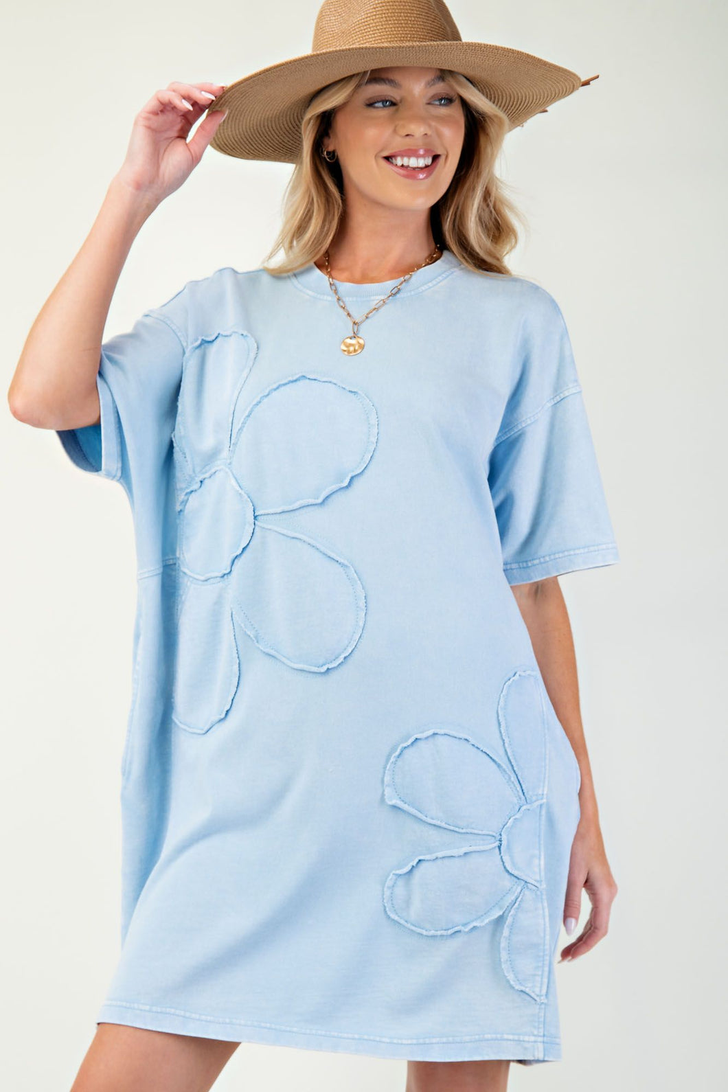 easel shirt dress EASEL Shirt Dress Medium Plaid Flannel Drop Shoulder Balloon Sleeve Raw Hem