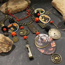 Load image into Gallery viewer, The Primitive Peddler Clocks Winding Down Charm'd Necklace
