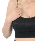 Load image into Gallery viewer, Elietian Spaghetti Strap Bra with Lace Overlay
