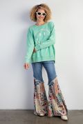 Easel Mineral Wash Smiley Face Pullover